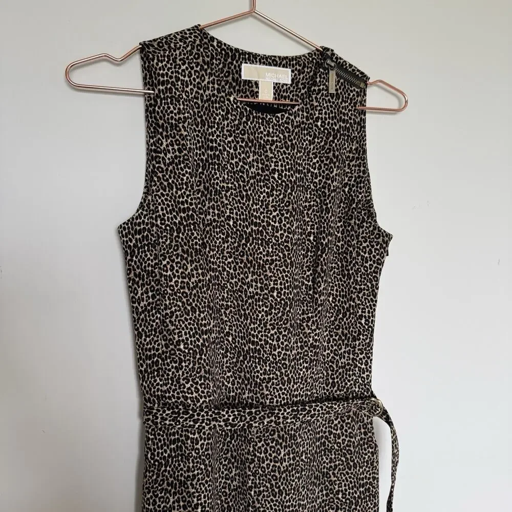 Michael Kors Womens Jumpsuit 0 Animal Print Old Money Preppy Classic Mob Wife
